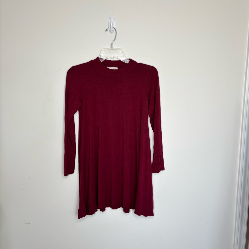 BN6 Newbury Red Maroon Mini Dress‎ Long Sleeve Stretch Women Small Lightweight